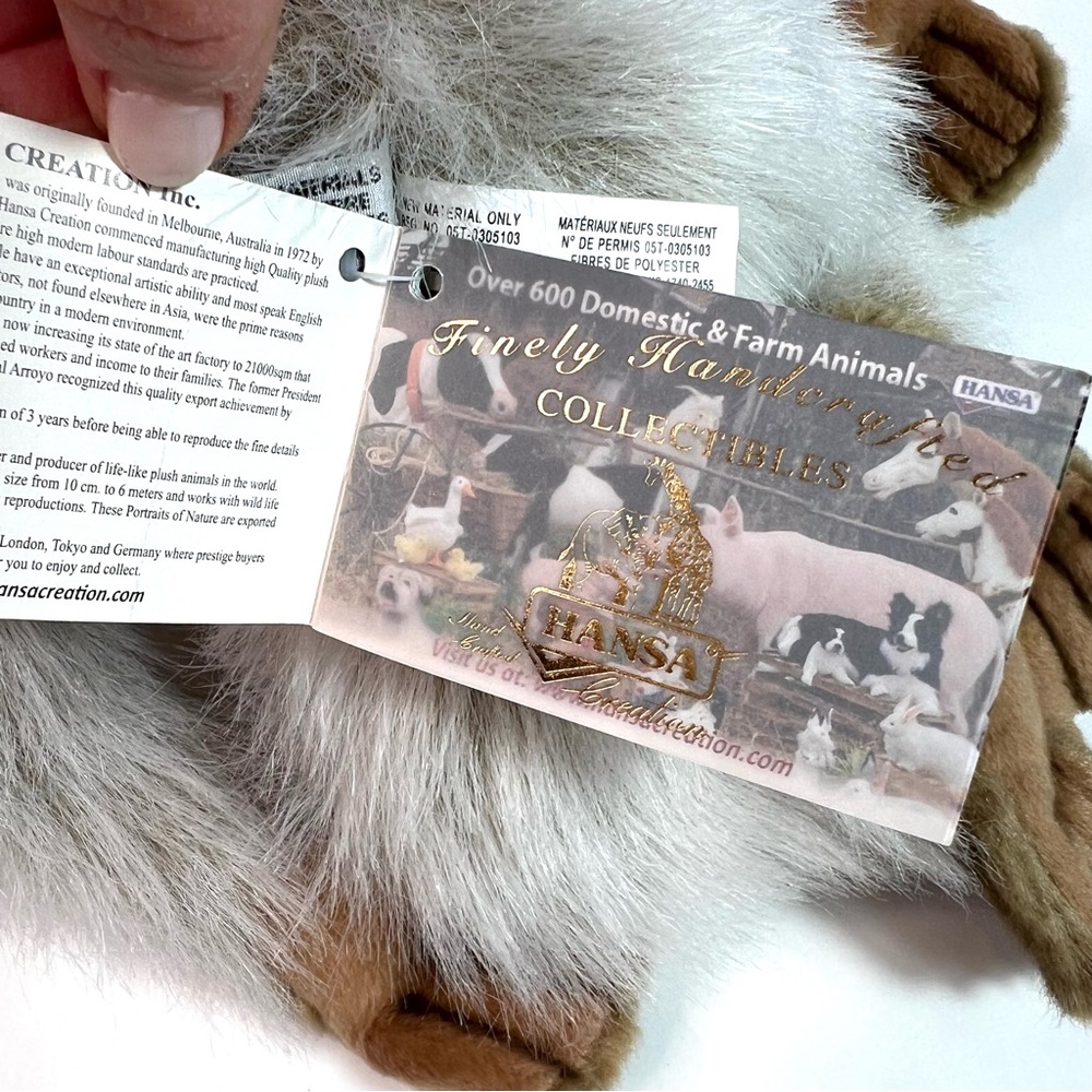 NWT Hansa Creation Salem Monkey Hand Crafted Stuffed Animal - Picture 9 of 10